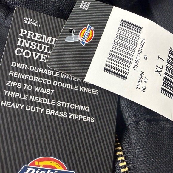 Dickies Work Premium Insulated Coveralls Water Repellent NWT XLT Tall Navy Blue - Picture 9 of 9